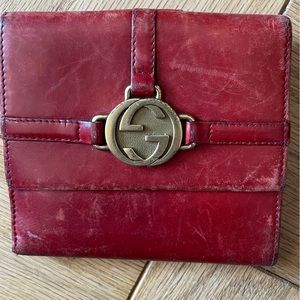 vintage red gucci wallet
